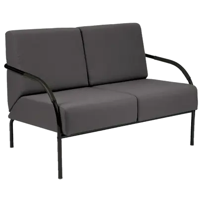 SPA 2 černý lak, látka SUE S 24 - látka tmavě šedá